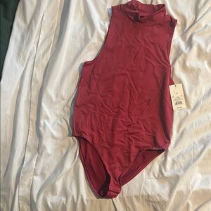a new daySleeveless Burgundy Bodysuit